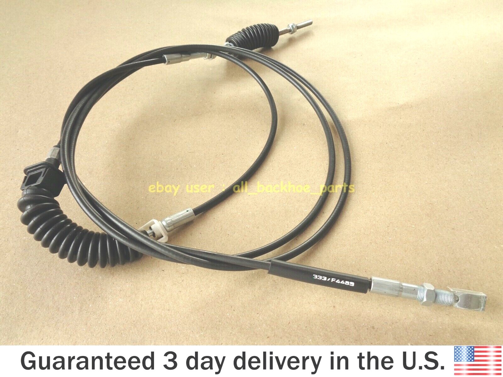 JCB BACKHOE - THROTTLE CONTROL CABLE ASSEMBLY (PART NO. 333/F4489 910/60176)