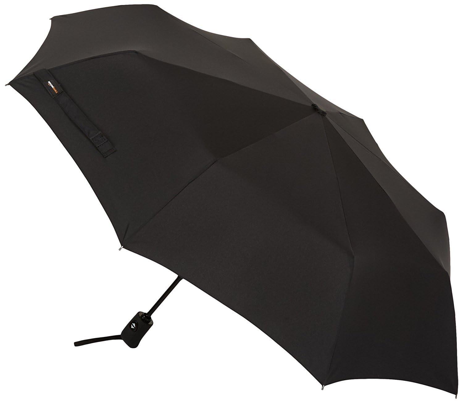 Amazon Basics Round Travel Umbrella for Rain, Compact One Size, Black
