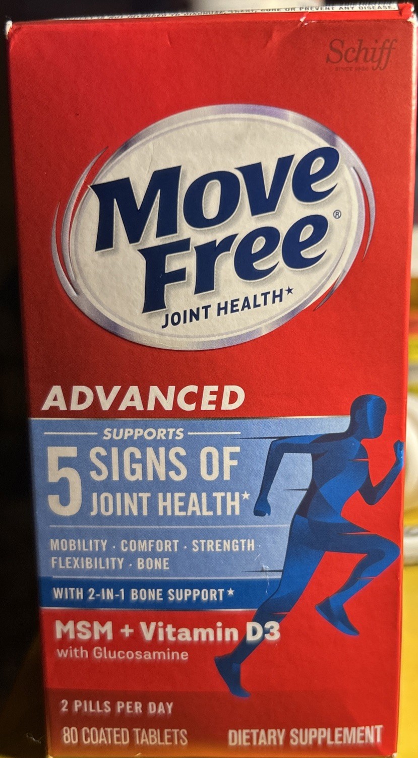 Move Free Advanced Joint Health MSM D3 Glucosamine 80 Tablets - Expires - 2027.
