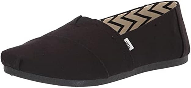 Men TOMS Alpargata Slip on Cotton Canvas 10017670 Black-Black 100% Original