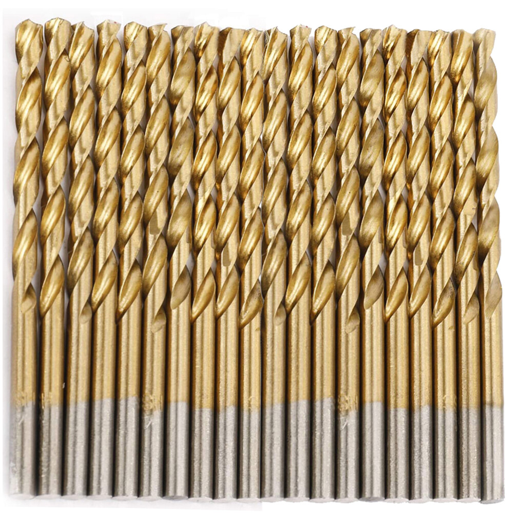 Drillforce 20PCS 7/32" Titanium Drill Bits Set HSS Jobber Metal Wood Drill Bit