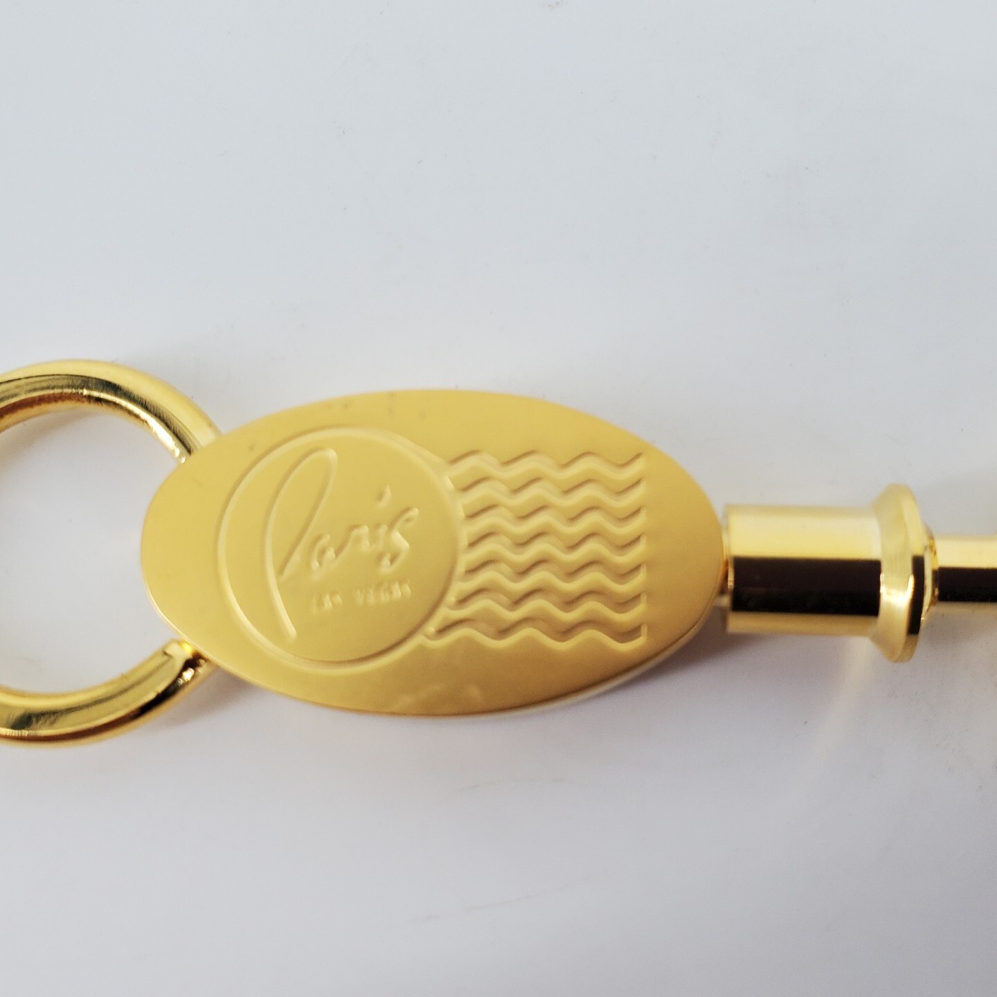 Paris Hotel Casino Las Vegas Twist Style Matte Gold Color Valet Keychain Ring