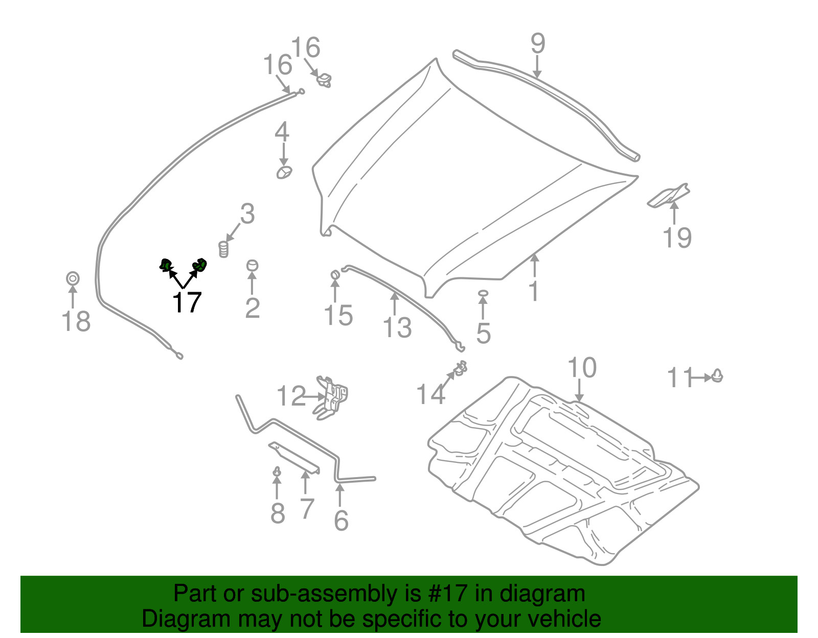 Genuine Subaru Release Cable Clip 57333AC000