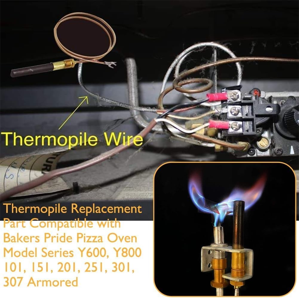 72" Thermopile ARMORED 750mv FOR BAKERS PRIDE M1265X MODELS 101 151 201 251 301