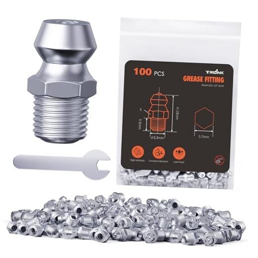 1/4"-28 Zerk Grease Fittings Grease Nipples with 1/4"-28-St.(100pcs) SAE