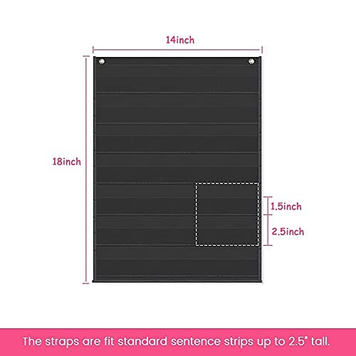 Magnetic Pocket Chart,Standard Pocket Chart with 7+1 Pockets,14 Double-Sided