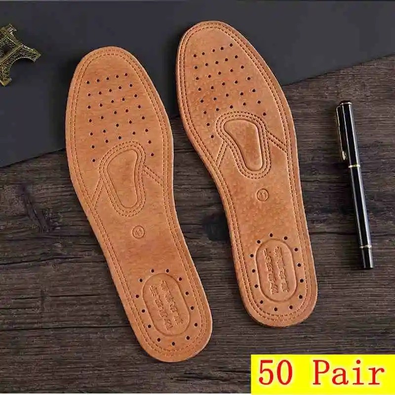 Real Cowhide Insole Leather Shoes Boots Shoe Inserts Soft Breathable Deodorant A