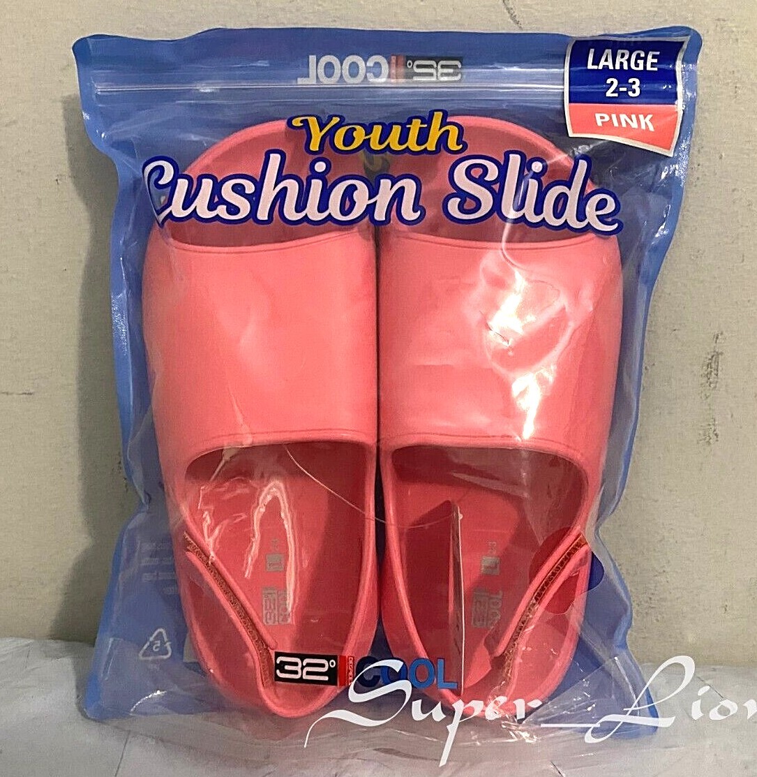 NEW 32 Degrees Cool Youth Cushion Slide Sandals - SIZE S, M, L - PINK