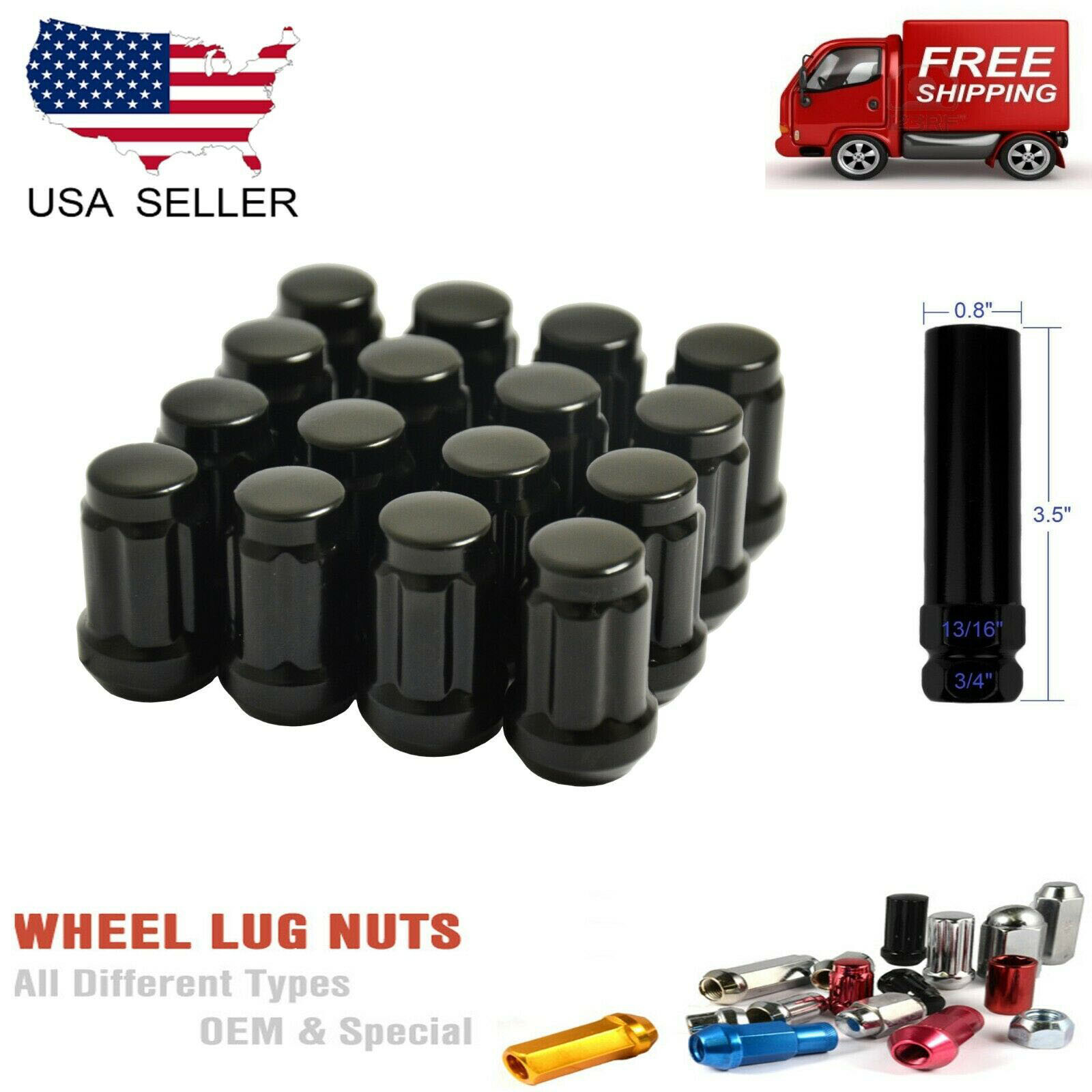24PC BLACK 12x1.25 SPLINE TUNER LUG NUTS +KEY [FITS:NISSAN]