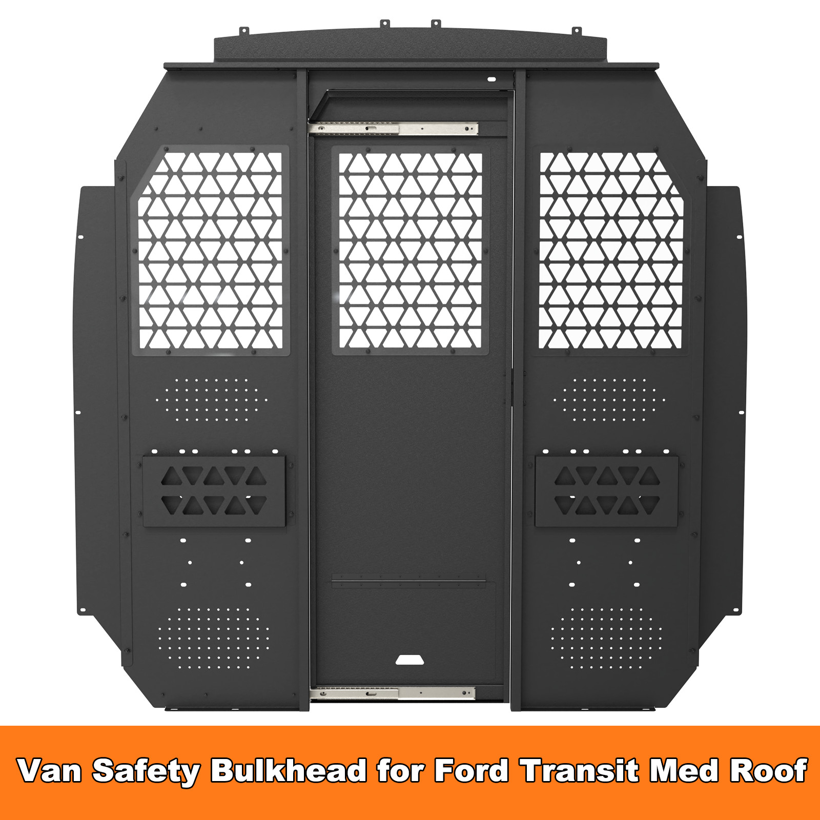 Van Safety Partition Bulkhead for Ford Transit Med Roof, w/ Door Handle