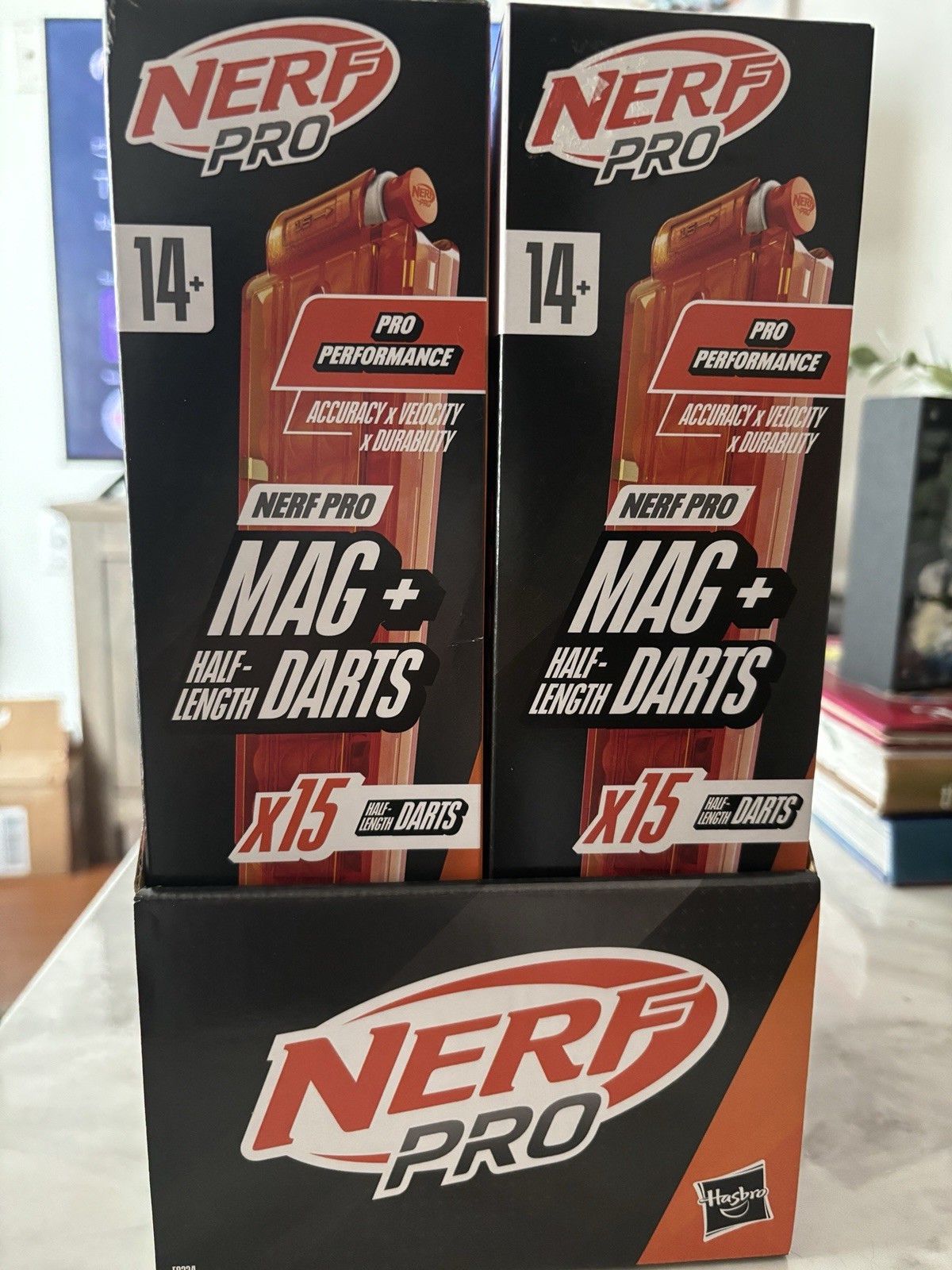 LOT OF 8 Nerf Pro Mag + Half-Length Darts 15 Darts Per Magazine/120 Total Darts