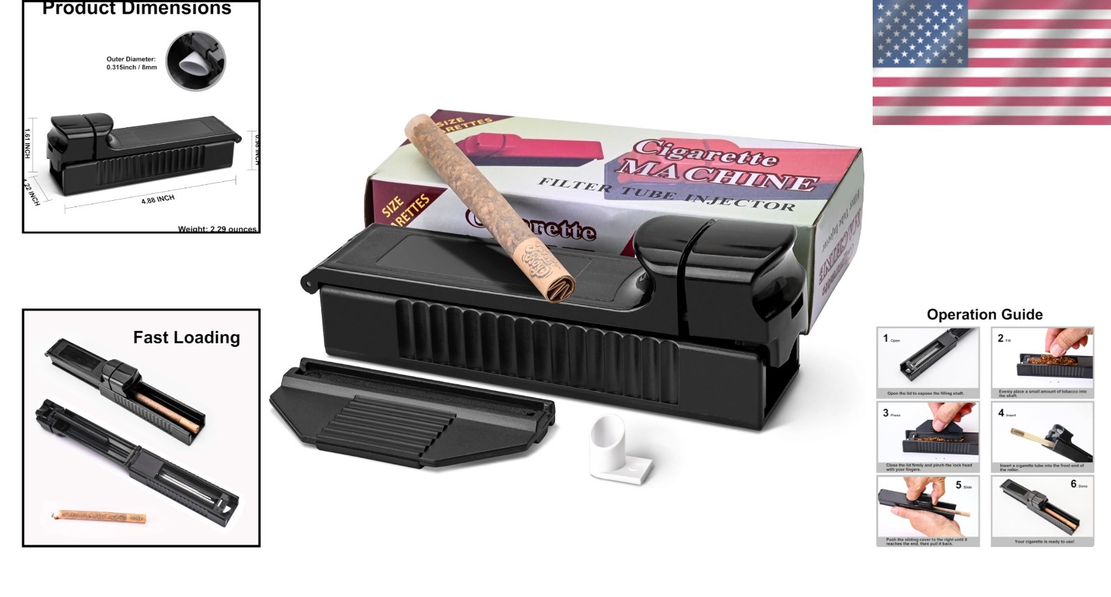 Versatile Cigarette Injector Machine - Compatible with King Size & 100mm Tubes