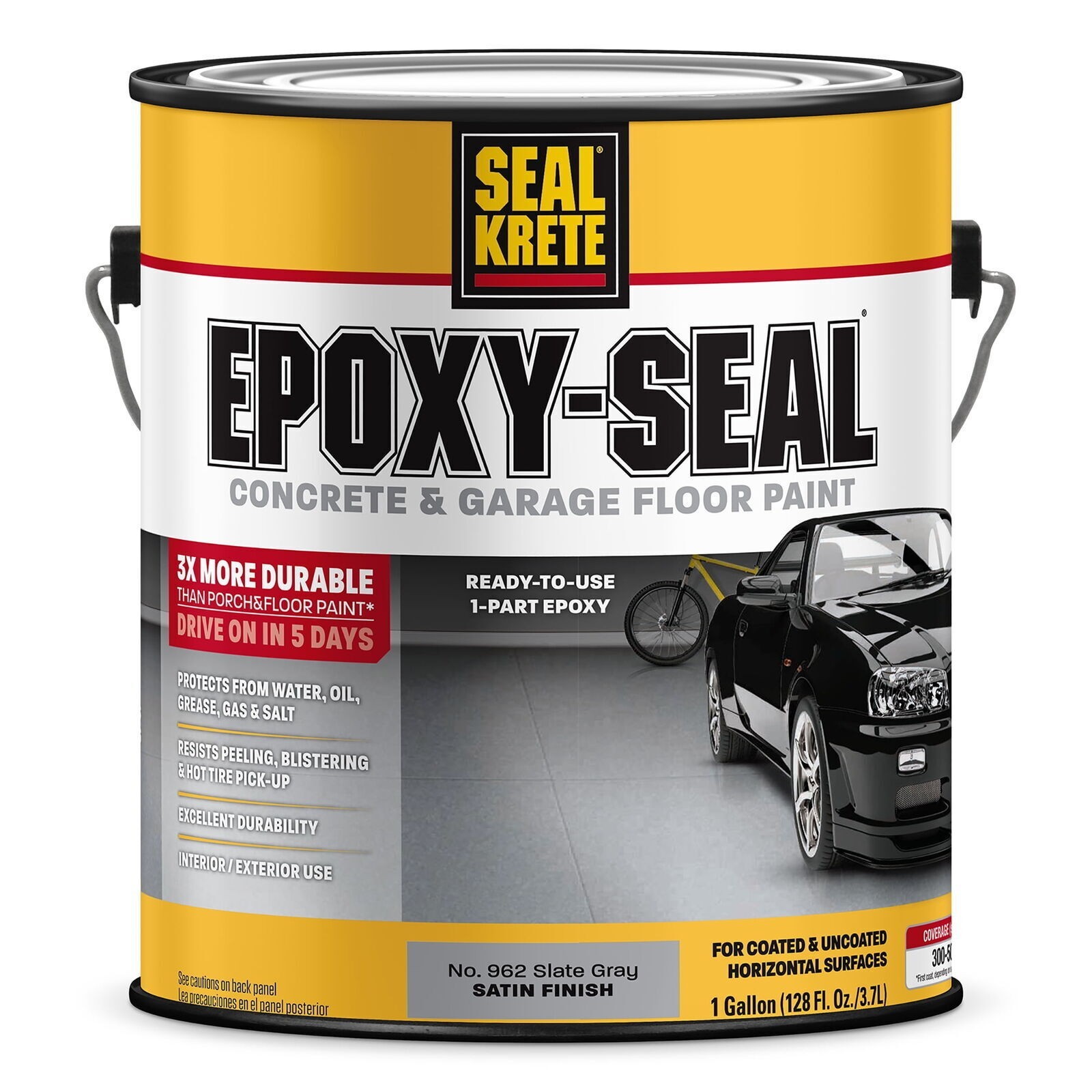 Slate Gray Epoxy-Seal Concrete and Garage Floor Paint-317395 UV-resistant Gallon