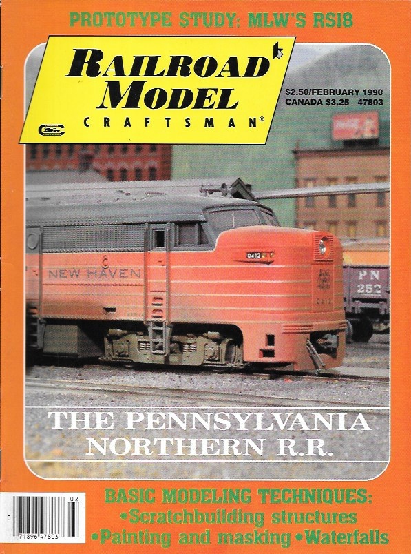 Railroad Model Craftsman  Feb.1990 Painting Masking Railroad Tugboat Warehouse