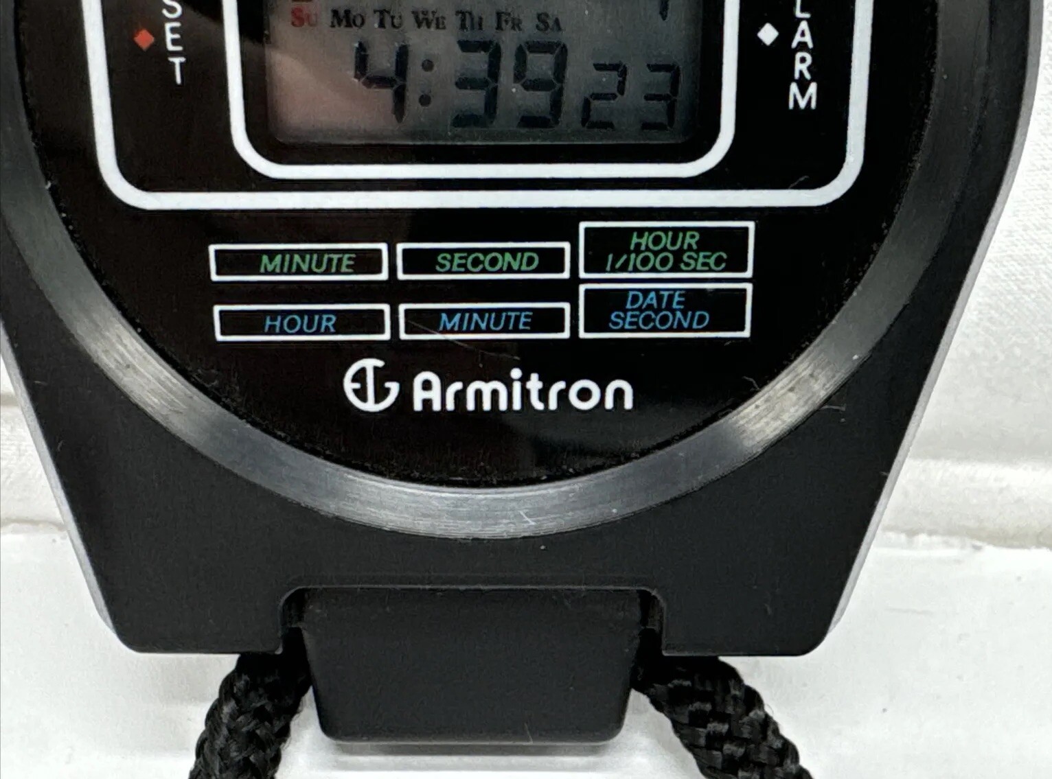 Armitron Date Lap Stopwatch Stop Watch Clock Alarm NEW BATTERY