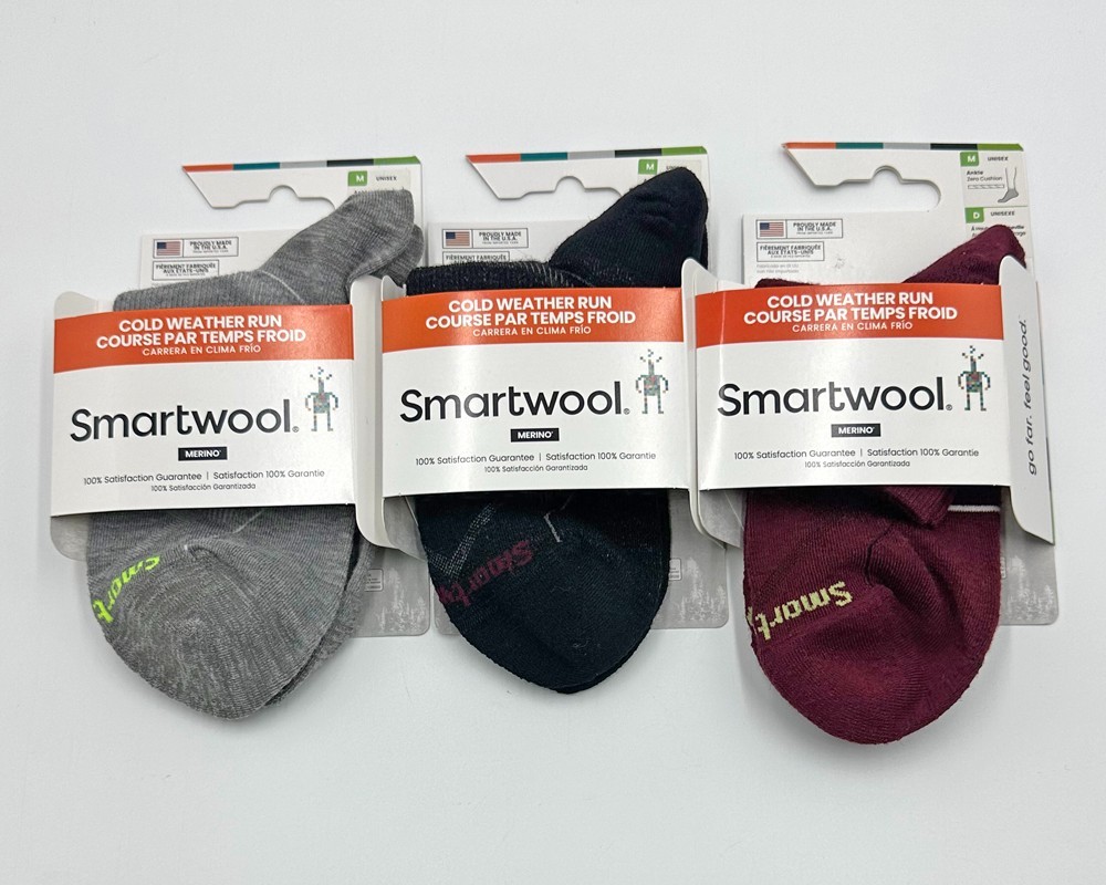 3 Pack Smartwool Women's Merino Wool Ankle Socks Zero Cushion Size Med 3 Colors