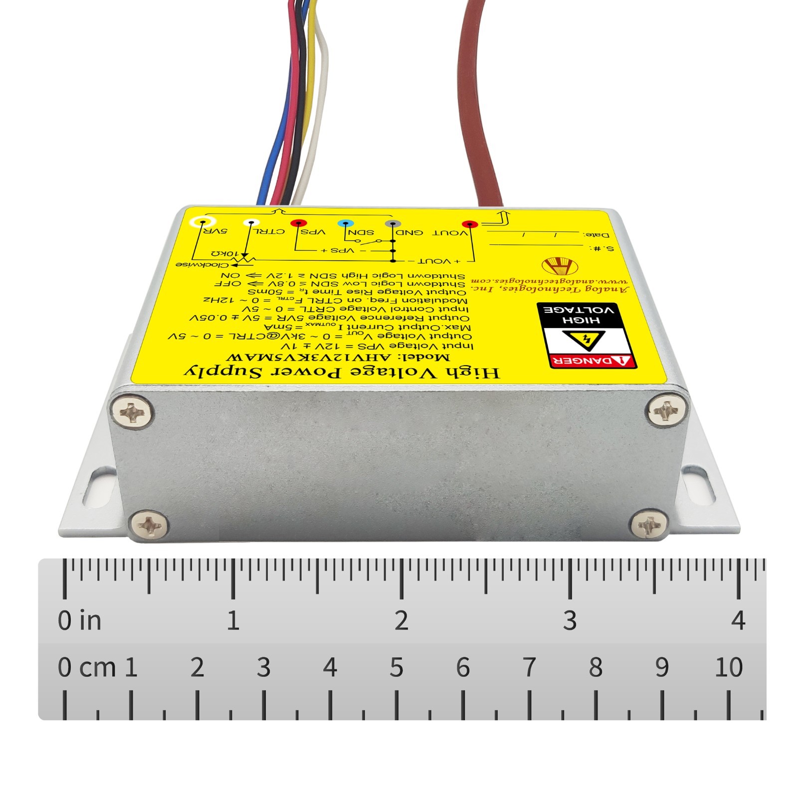 AHV12V3KV5MAW DC-DC HV Power Supply Module 12V Input 0-3kV 5mA Control