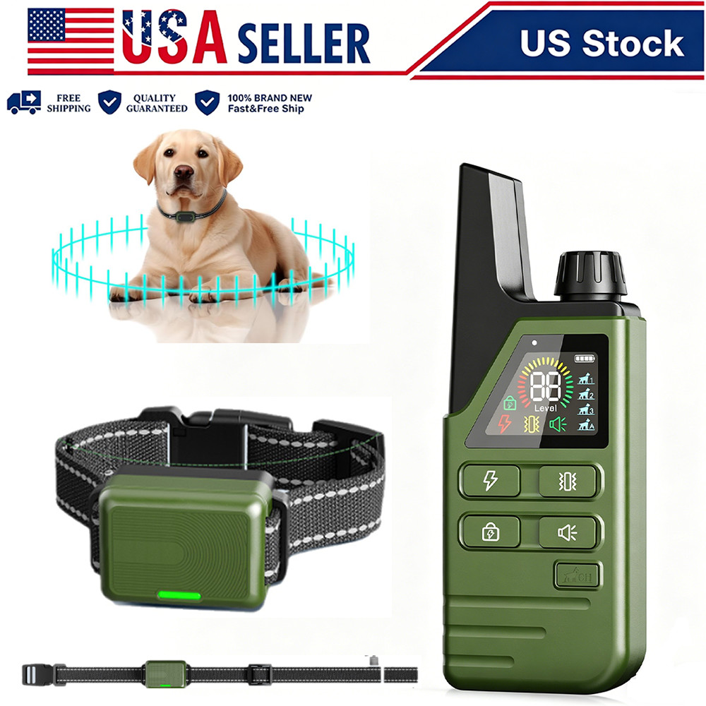Dog Training Collar 4500FT Remote Rechargeable Waterproof Shock E-Collar PET US