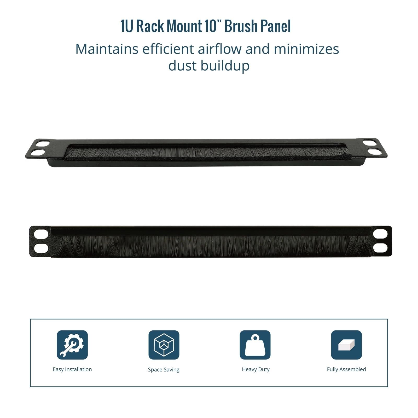 Tecmojo 2 Pack 0.5U Cable Management Brush Panel for 10" Server Rack, Rack Mo...
