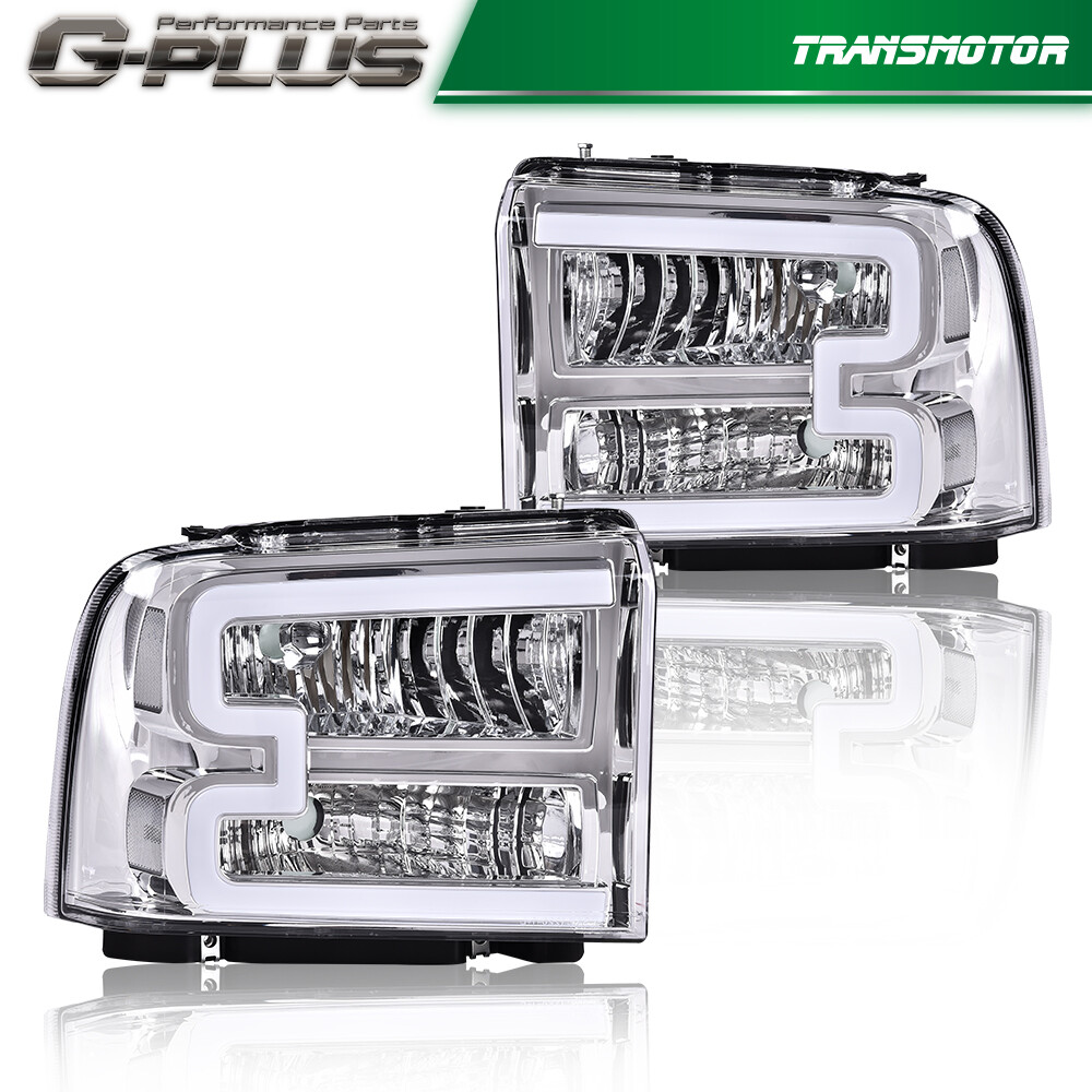 Clear Corner Headlights LED DRL  Fit For 2005-2007 Ford F250 F350 Super Duty L+R