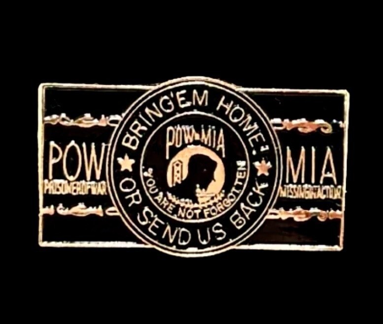 New POW MIA Pin 1-1/8” Wide