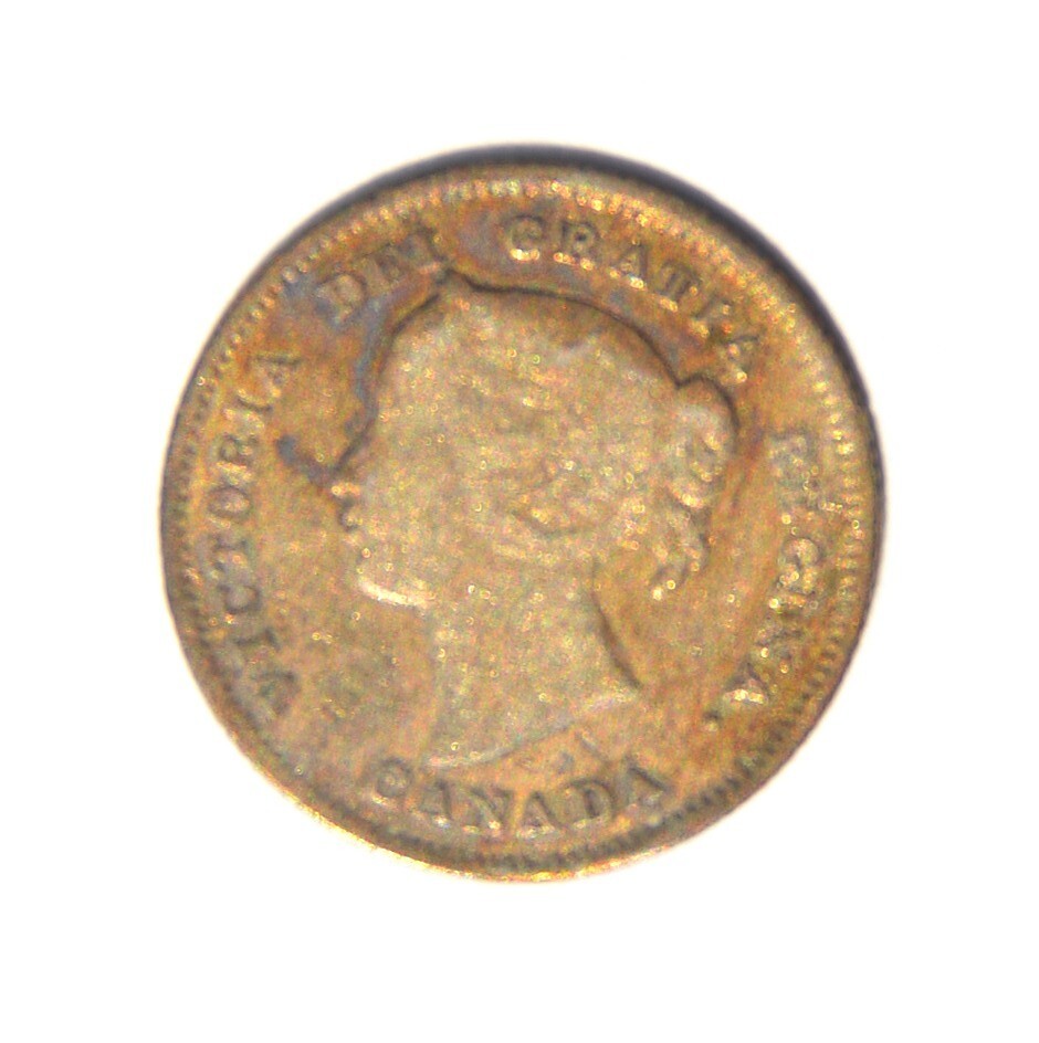 1897 Canada, Queen Victoria  5 Cents .925 fine Silver Coin