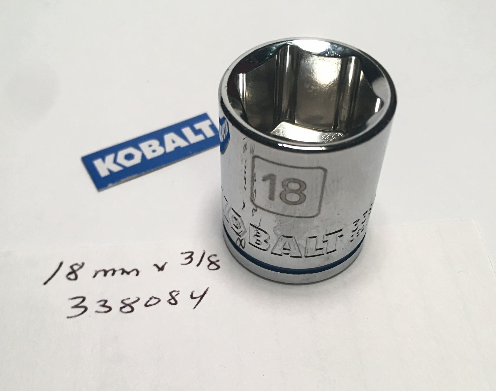 KOBALT 18 mm  x 3/8" Dr  Standard Socket  6 Point  # 338084 Free Shipping