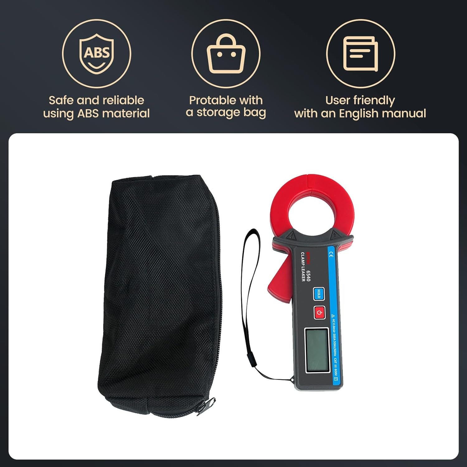 High Precision 6540 Low Current Clamp Meter, 10µA Resolution, 300A Max