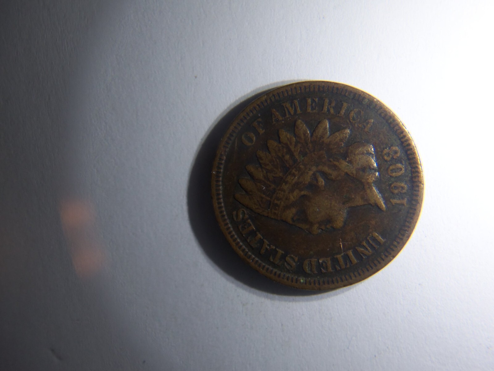 A NICE 1908 INDIAN HEAD PENNY WITH FULL LIBERTY