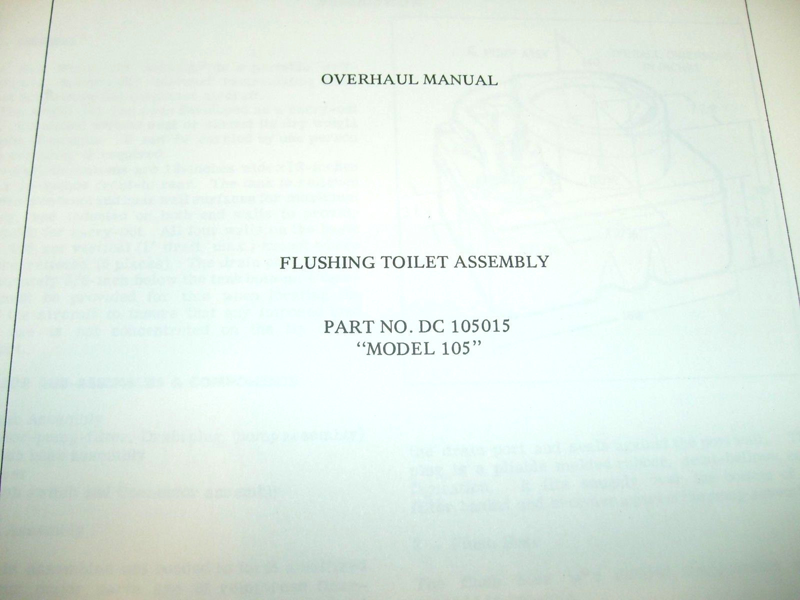 Koehler-Dayton Toilet 105015 Overhaul Manual