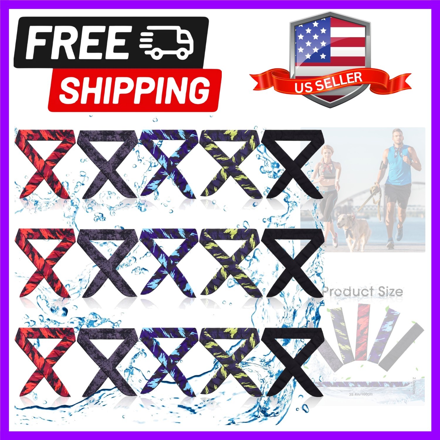 15 Piece Cooling Neck Wrap Set - Stylish Scarf for Summer Sports Activities