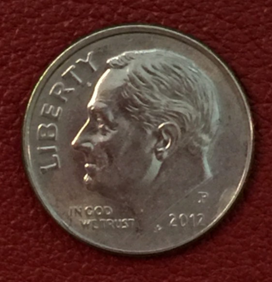 2012 P  Roosevelt Dime - Actual coin - Free shipping.