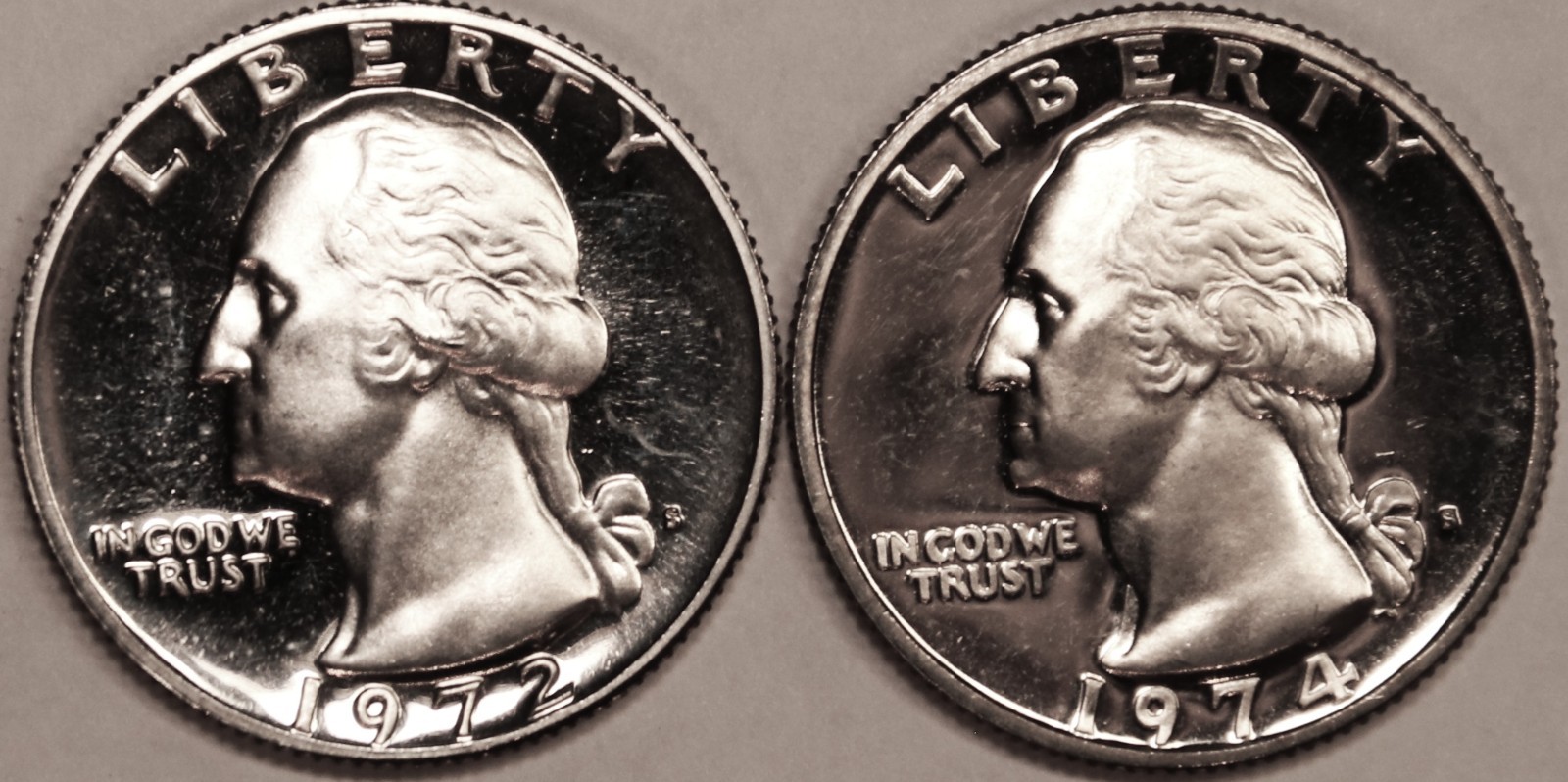 1972-S and 1974-S Proof Washington Quarters - #4591E