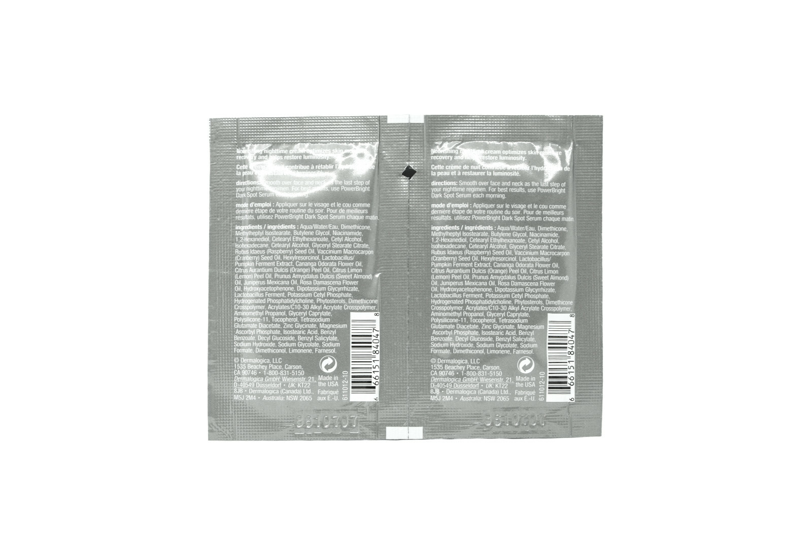 Dermalogica Powerbright Overnight Cream ( 8 Pack ) Sample Size / NEW