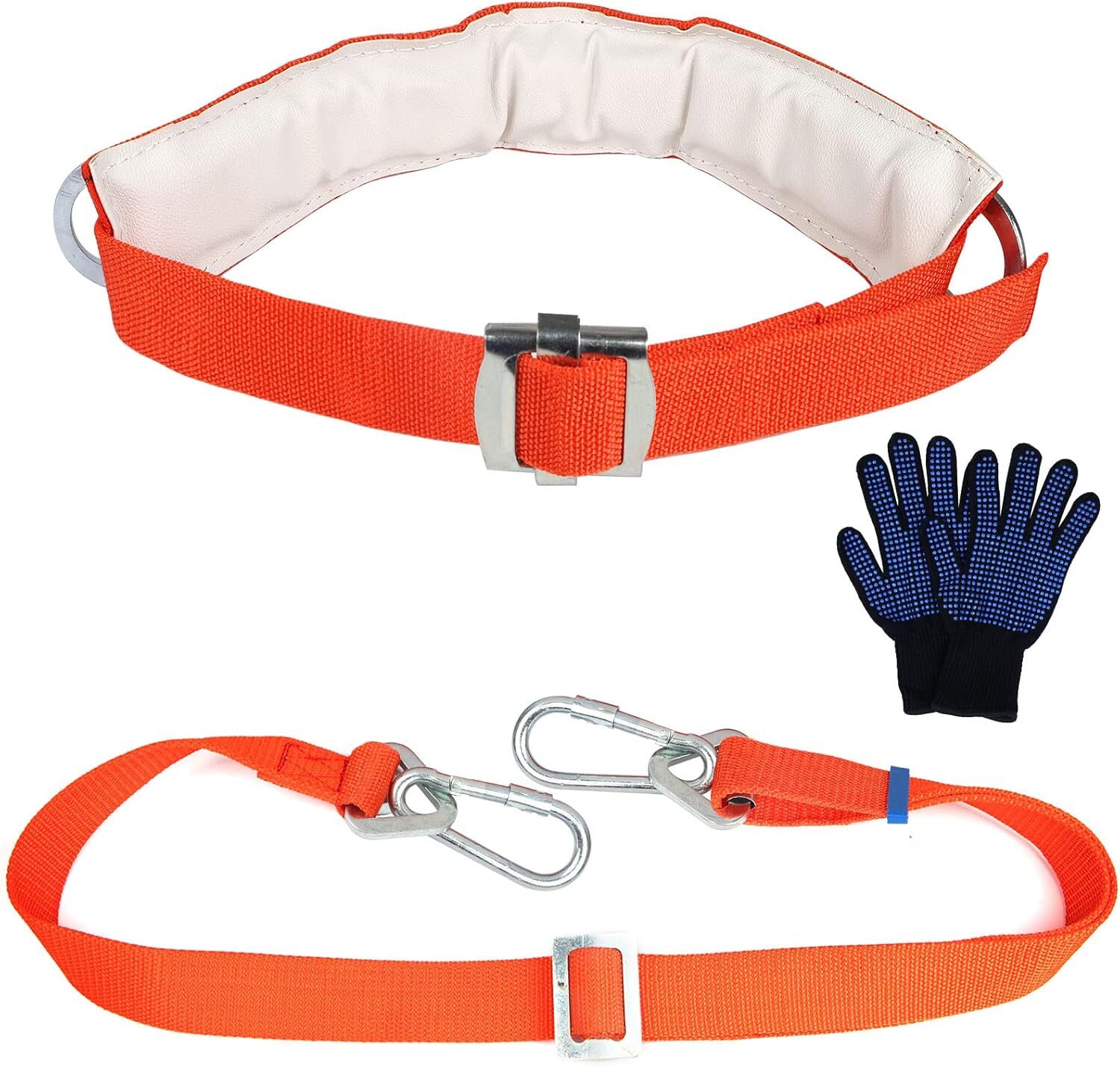 Safety Belt with Adjustable Lanyard - Tree Climbing Belt Harness with Fall Prote