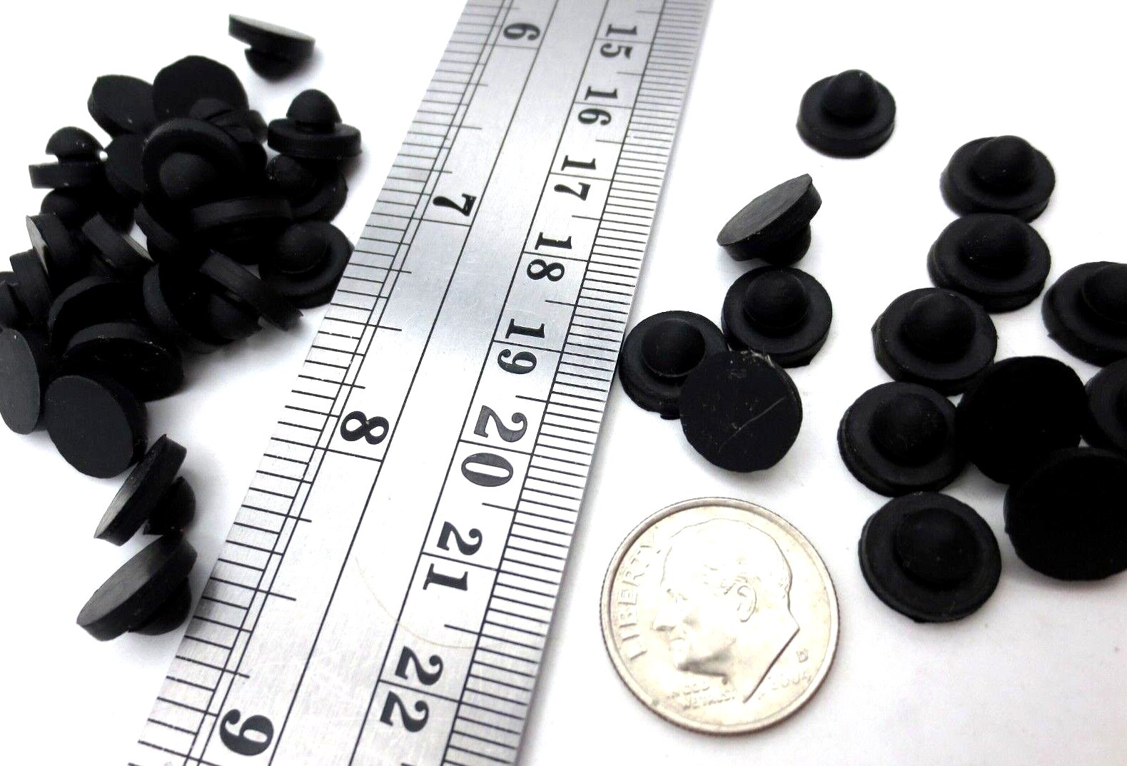 Rubber Push-In Stem Pad Bumper Fit 1/8" Hole, 1/32" Thick Panel, Free Shipping!