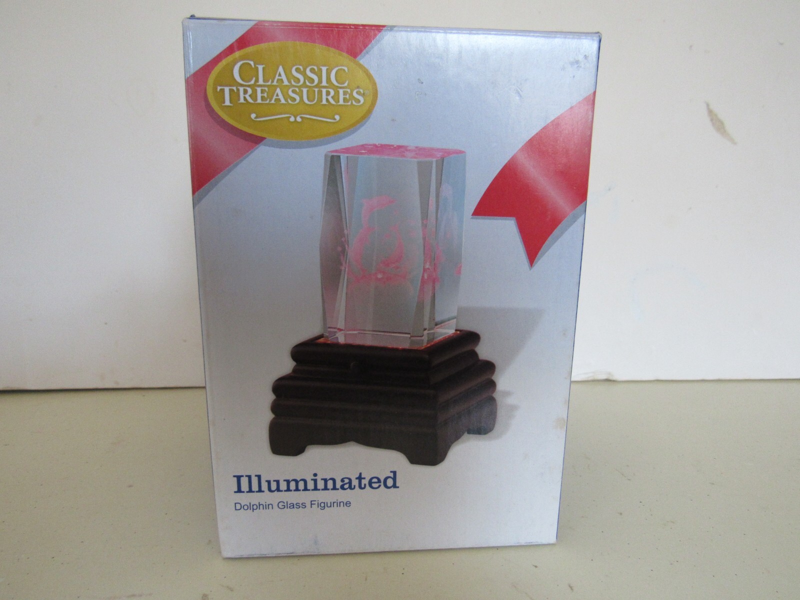 Dolphin glass illuminated 3D laser etched light Classic Treasures