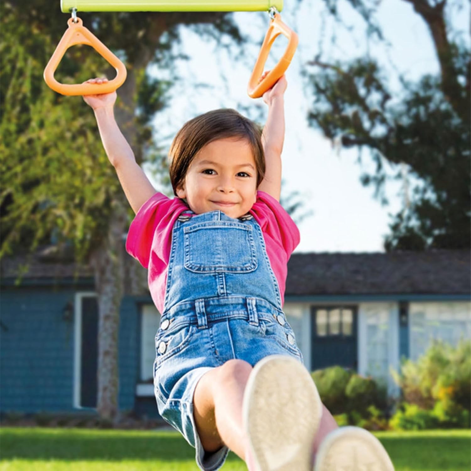 Intex 44121E Three Feature Playground Swing Set with Trapeze Bar, Multicolor