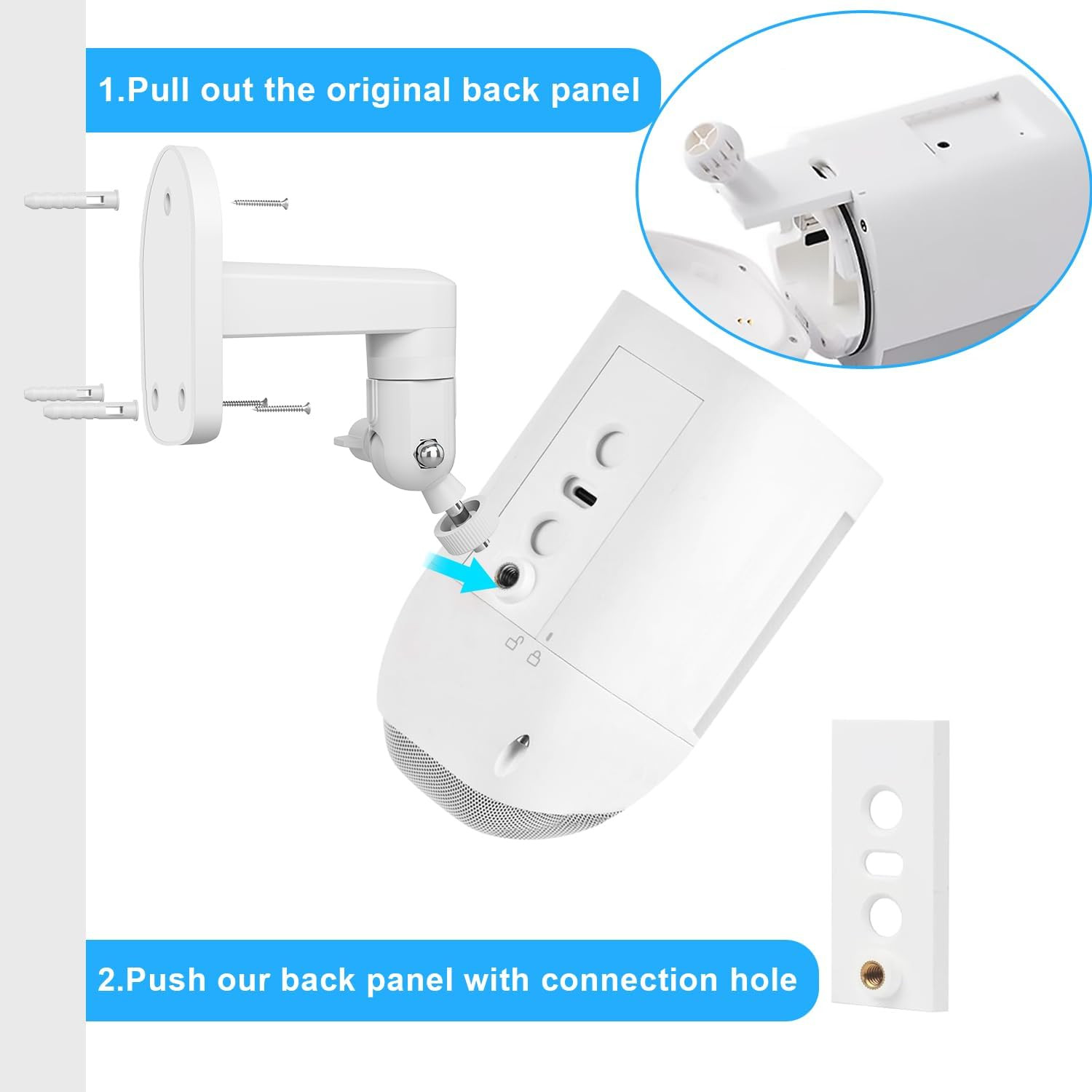 2 Pack Adjustable Wall Mount Comatible with Ring Spotlight Cam Battery/Cam Plus/