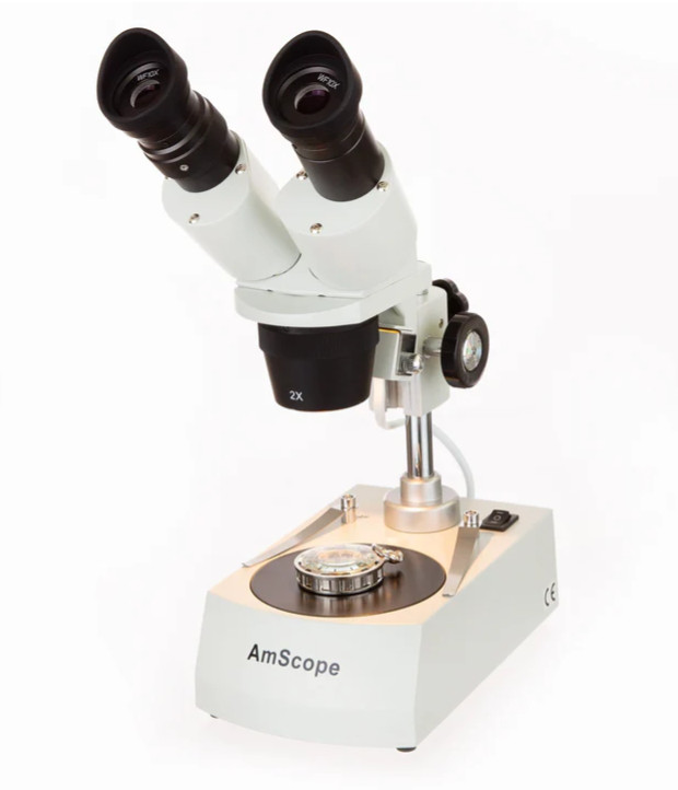 AmScope SE306R-PZ Binocular Stereo Microscope on a Pillar Stand