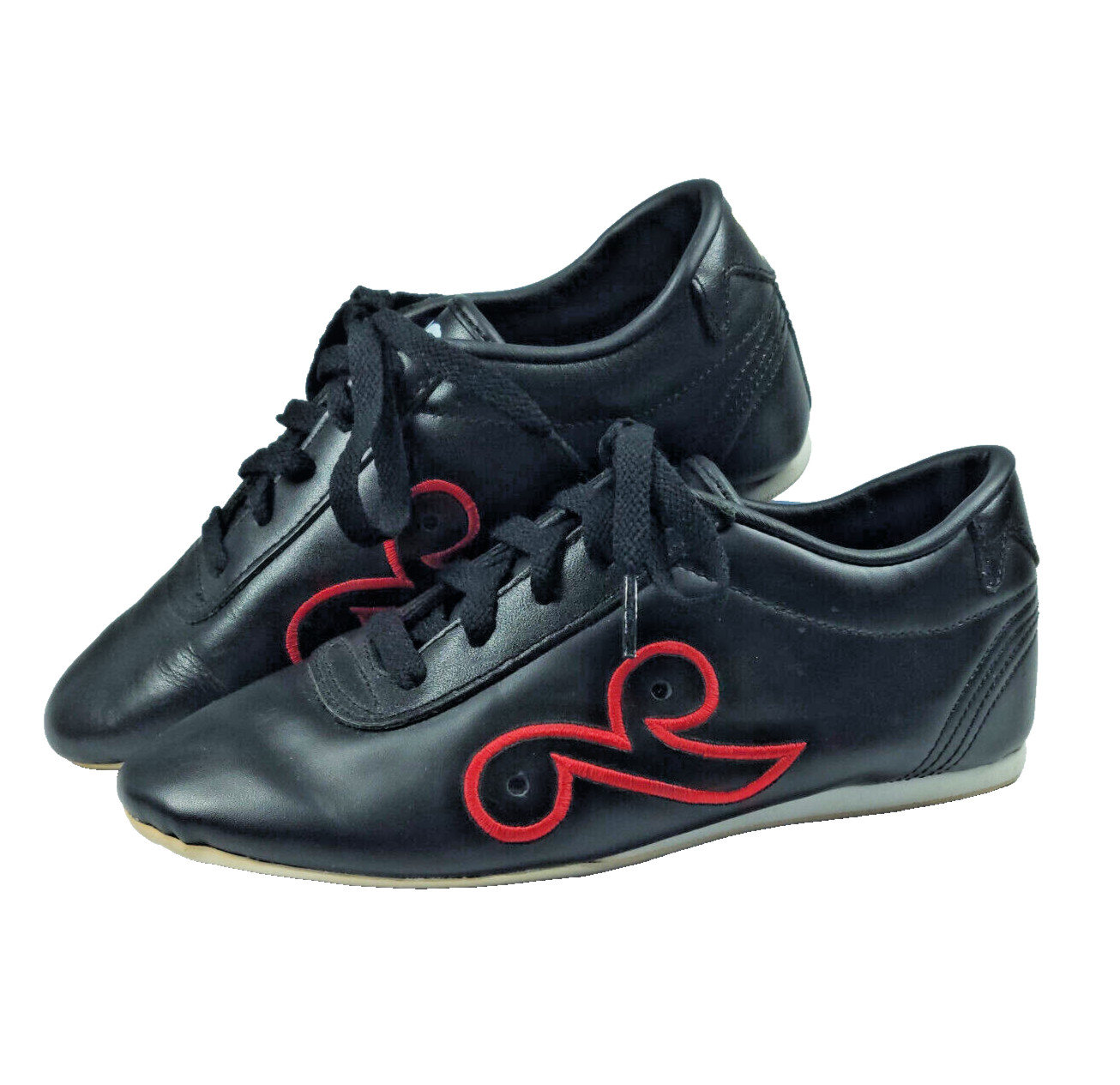 Kwon Martial Arts Shoes Black Red Lace-Up Youth 4.5 Taekwondo Karate Training