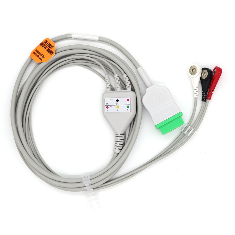 GE Datex Ohmeda ECG EKG Cable 11 Pin 3 Leads fit for Responder 3000