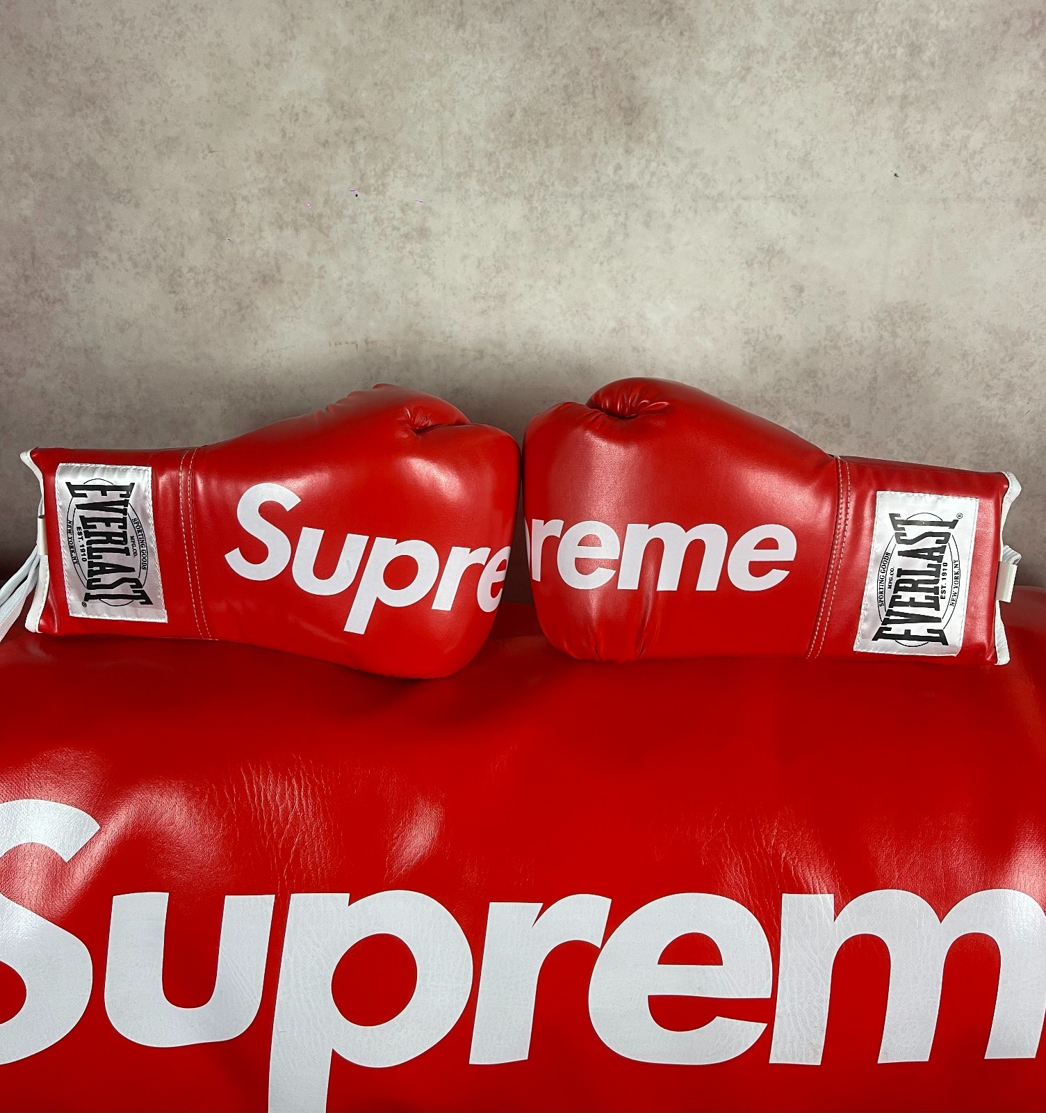 Supreme Everlast Boxing Gloves Red Punching Gloves Mike Tayson Muhammad Ali