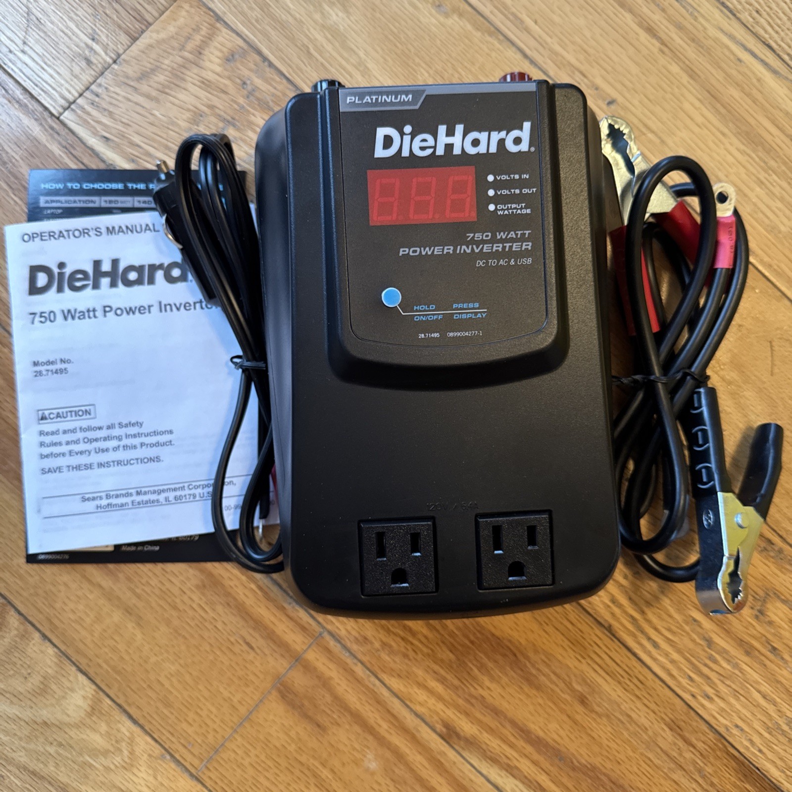 DIEHARD PLATINUM 750 WATT VEHICLE MOBILE 110 VOLT POWER INVERTER 71495 EUC