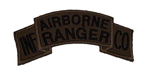 US ARMY AIRBORNE RANGER INFANTRY COMPANY TAB PATCH OD GREEN LEAD THE WAY