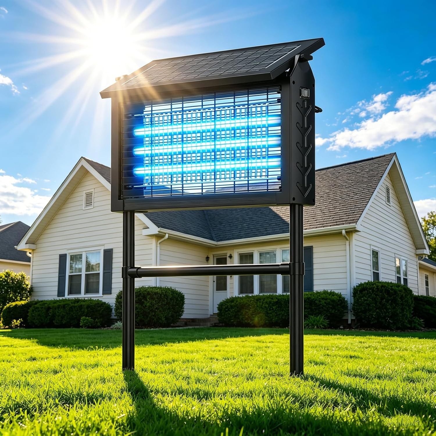 Solar Bug Zapper Outdoor Cordless Fly Trap Insect Zapper 4500V Mosquito Zapper ✨