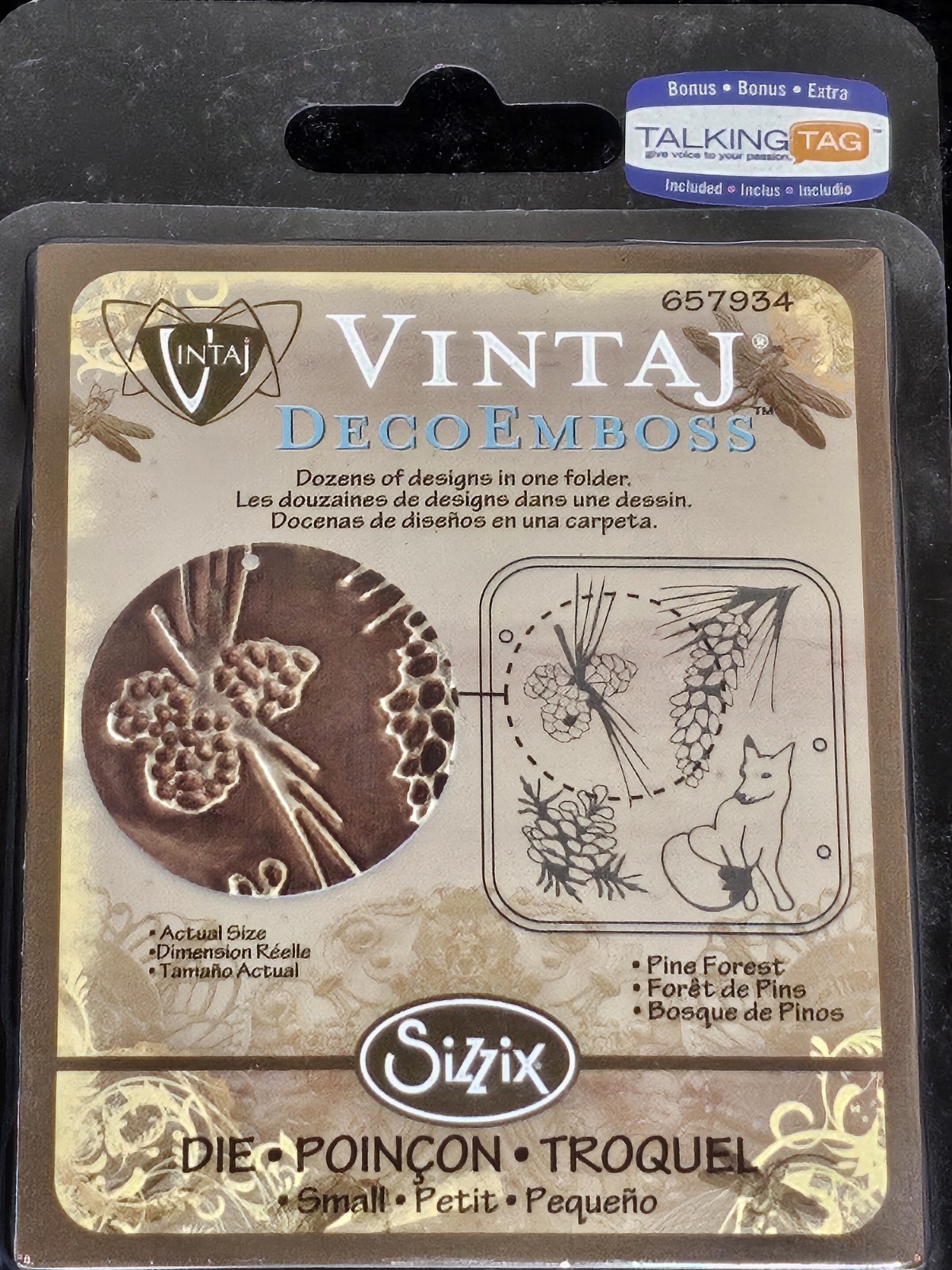 Sizzix Vintaj DecoEmboss Die #657934 Pine Forest - New / NIP