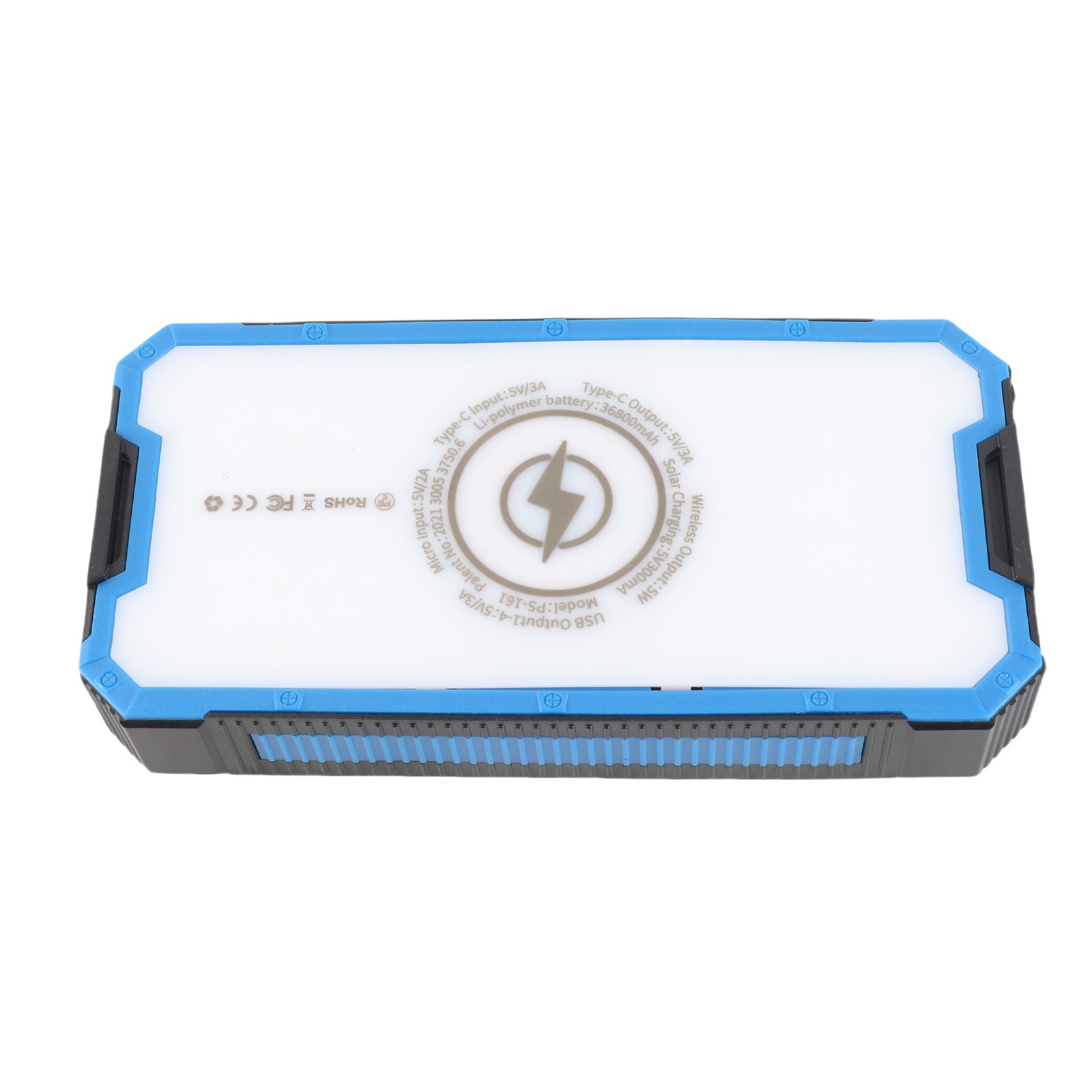 36800mAh Solar Power Bank With Wireless Charging For Outdoor Camping