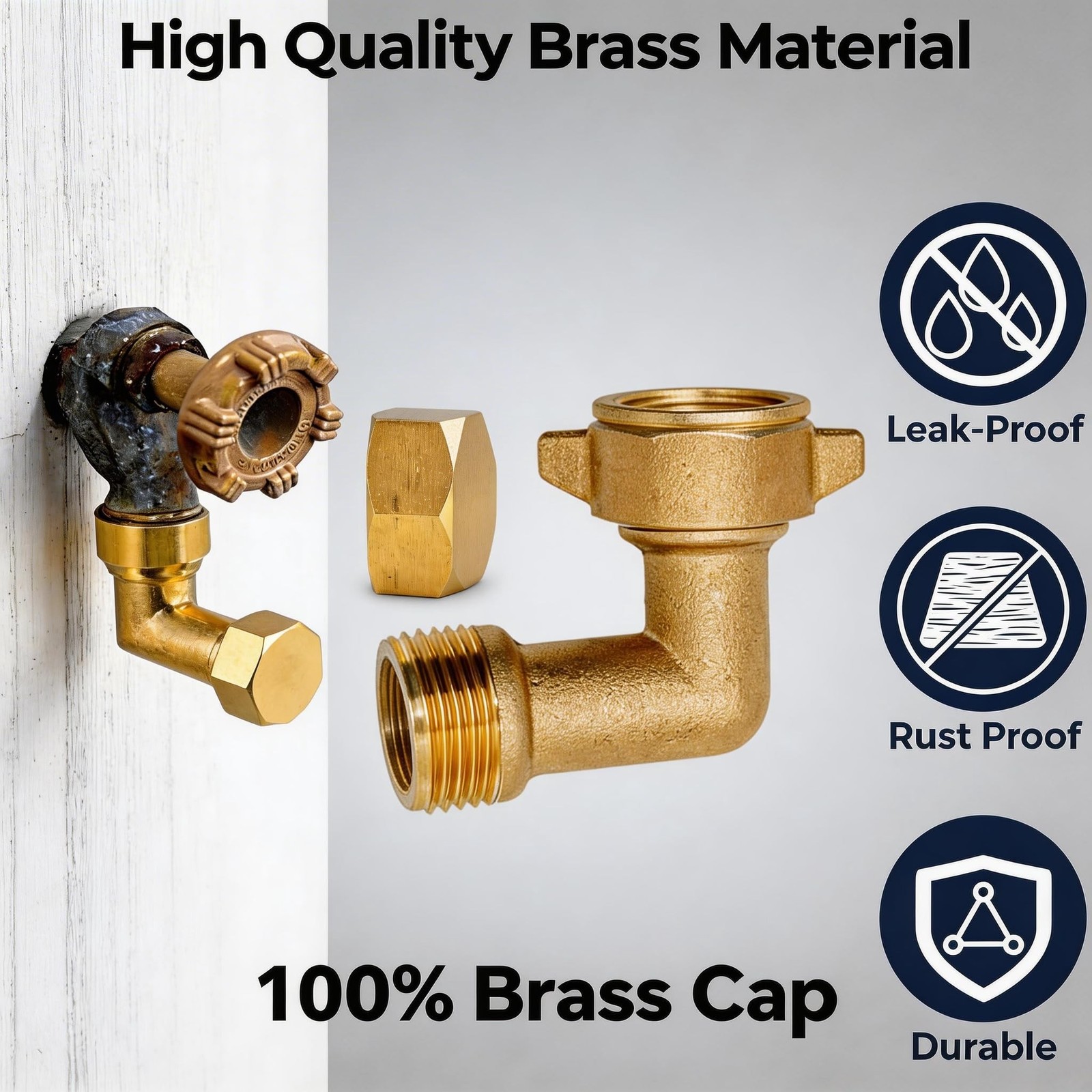 VANCOCO 90 Degree Garden Hose Elbow 2-Pack - 3/4" Heavy Duty Hose Bib Extende...