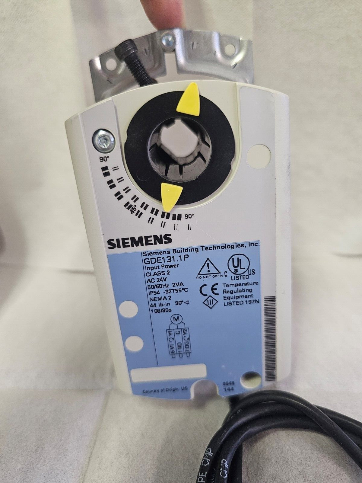 Siemens OpenAir Damper Actuator GDE131.1P , Non Spring Return, 24V